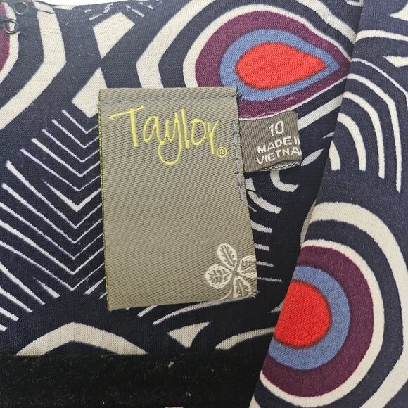 Taylor Faux Wrap Navy Mini Dress w/ Pockets - Size 10 - Picture 4 of 4